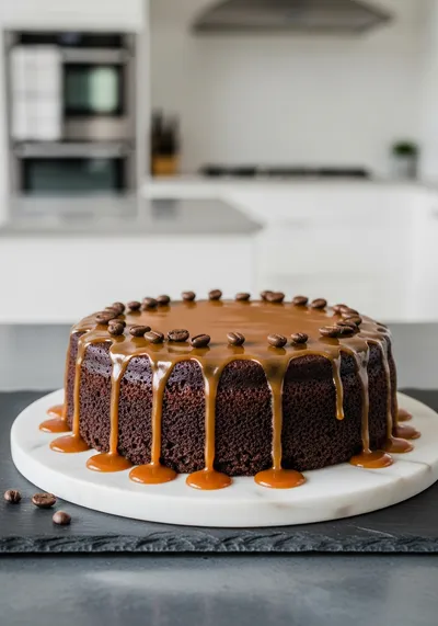 Gooey Coffee Caramel Cake