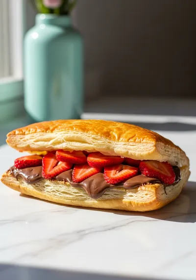 Nutella Strawberries and Cream Puffs