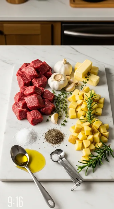 Slow Cooker Garlic Butter Beef Bites with Crispy Potatoes - cooking process
