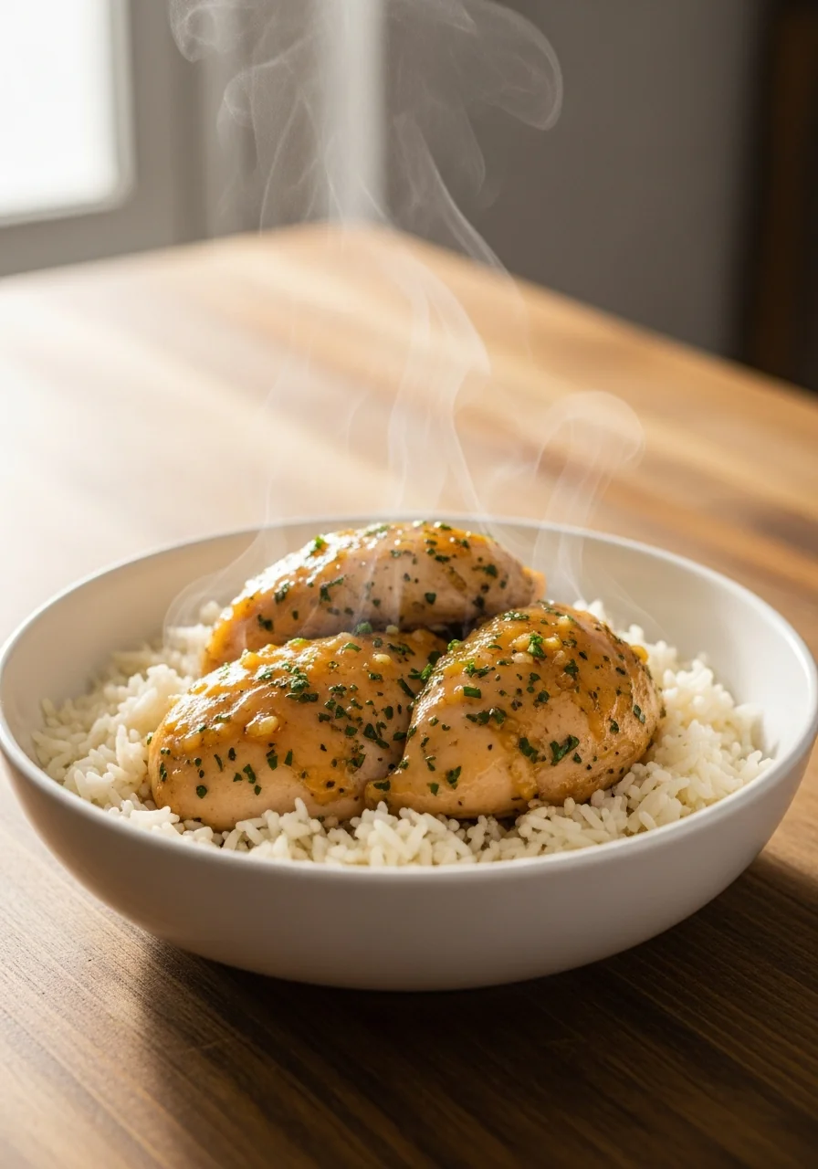 Slow Cooker Lemon Herb Chicken and Rice